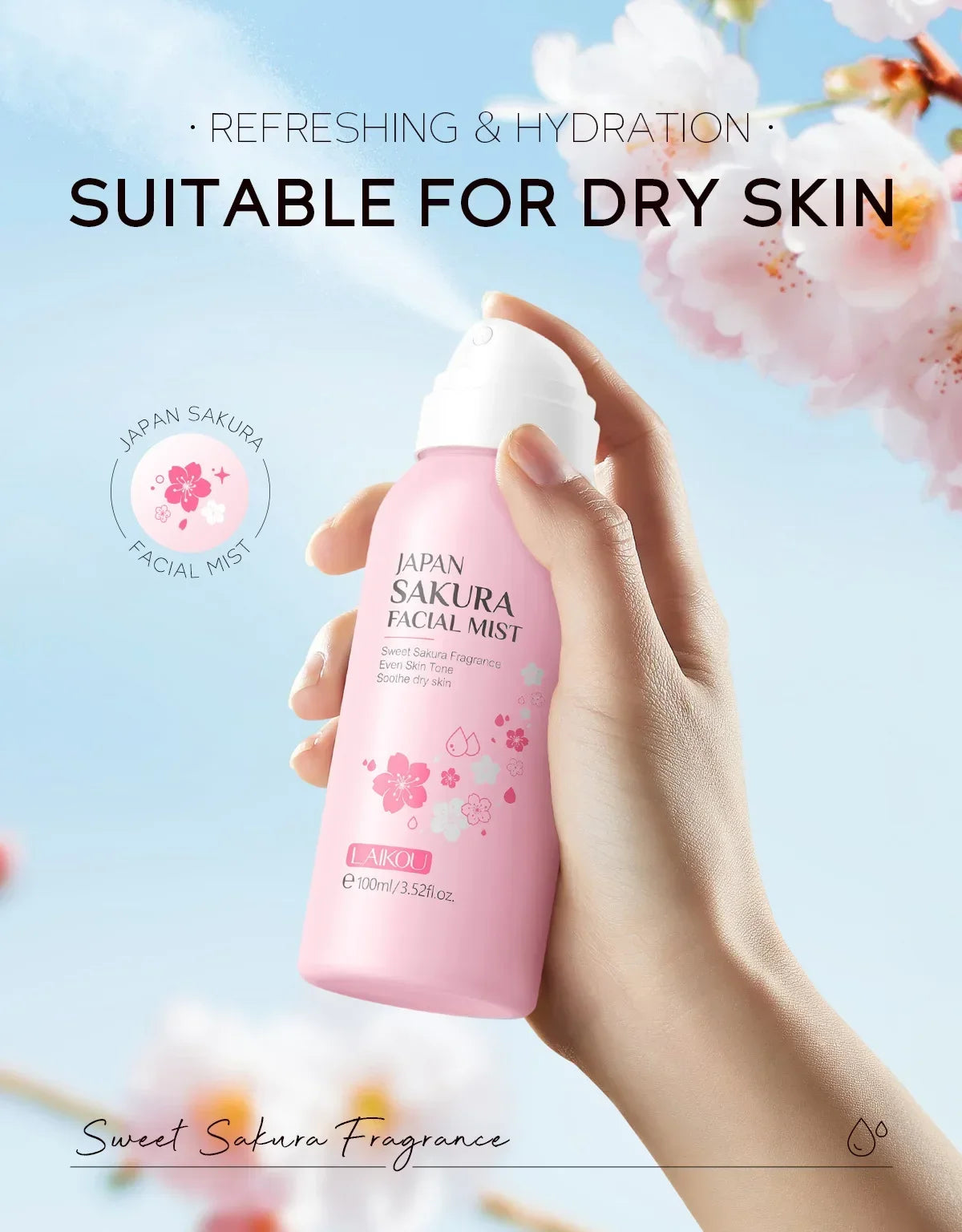 Tônico Hidratante LAIKOU Sakura